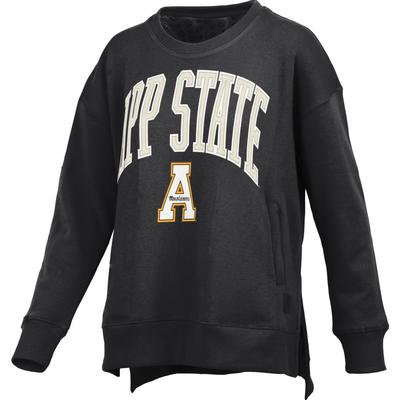 App State Pressbox Women's Venice Hi-Lo Fleece Crew