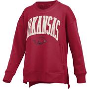  Arkansas Pressbox Women's Venice Hi- Lo Fleece Crew