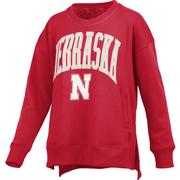  Nebraska Pressbox Women's Venice Hi- Lo Fleece Crew