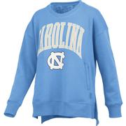  Unc Pressbox Women's Venice Hi- Lo Fleece Crew