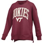  Virginia Tech Pressbox Women's Venice Hi- Lo Fleece Crew