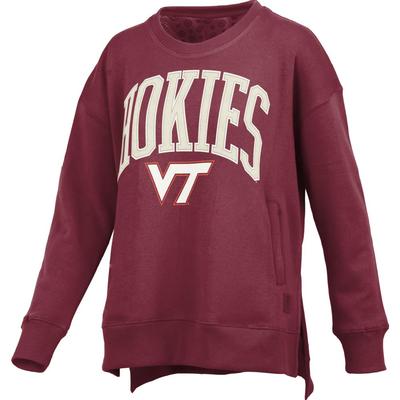 Virginia Tech Pressbox Women's Venice Hi-Lo Fleece Crew