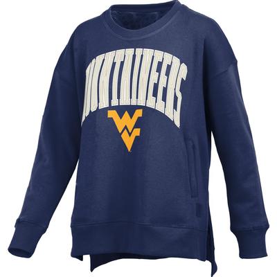 West Virginia Pressbox Women's Venice Hi-Lo Fleece Crew