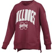  Mississippi State Pressbox Women's Venice Hi- Lo Fleece Crew