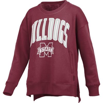 Mississippi State Pressbox Women's Venice Hi-Lo Fleece Crew