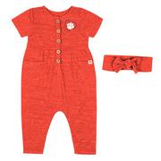  Clemson Colosseum Infant Fleet Romper And Headband