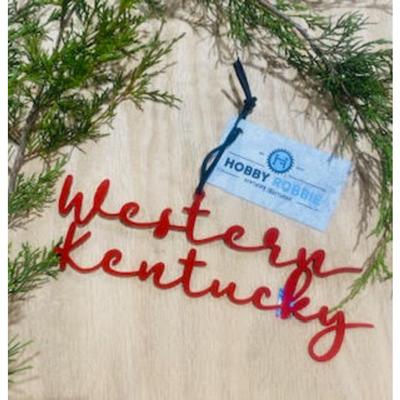 Western Kentucky Handcrafted Script Ornament