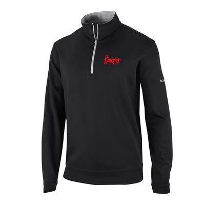 Nebraska Columbia Golf Huskers Wickham Hills 1/4 Zip Pullover BLACK