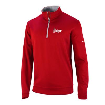 Nebraska Columbia Golf Huskers Wickham Hills 1/4 Zip Pullover INTENSE_RED