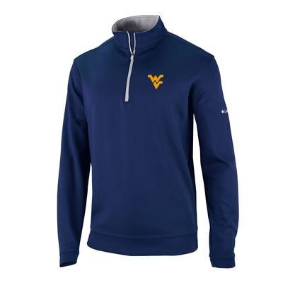 West Virginia Columbia Golf Wickham Hills 1/4 Zip Pullover COLL_NAVY