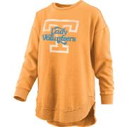  Tennessee Lady Vols Pressbox Women's Distressed Logo Vintage Wash Poncho