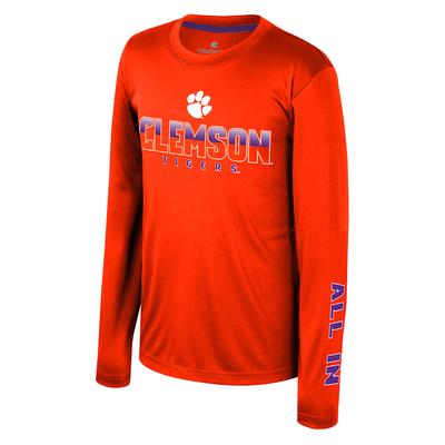 Clemson Colosseum YOUTH Armada Poly Long Sleeve Tee