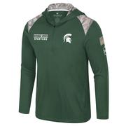  Michigan State Colosseum Oht 1/4 Zip Hooded Windshirt