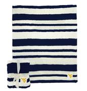  West Virginia Cable- Knit Stripe Throw Blanket