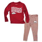  Arkansas Wes And Willy Infant Top With Stripe Capri Pants Set