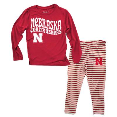 Nebraska Wes And Willy Infant Top With Stripe Capri Pants Set