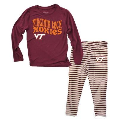 Virginia Tech Wes And Willy Infant Top With Stripe Capri Pants Set