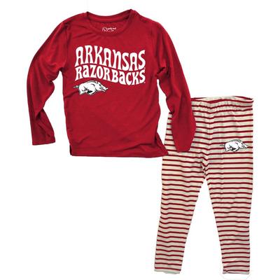 Arkansas Wes And Willy Toddler Top With Stripe Capri Pants Set