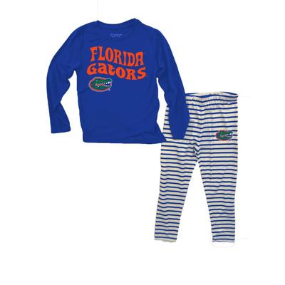 Florida Wes And Willy Toddler Top With Stripe Capri Pants Set