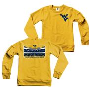  West Virginia Wes And Willy Kids Tri- Blend French Terry Crew