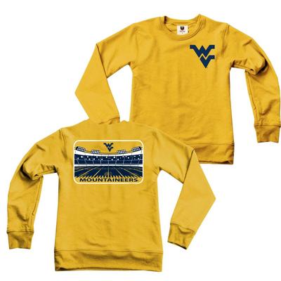 West Virginia Wes And Willy Toddler Tri-Blend French Terry Crew