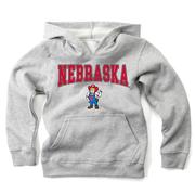  Nebraska Wes And Willy Kids Arch Over Mascot Hoodie