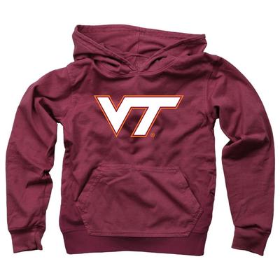 Virginia Tech Wes And Willy Kids Primary Logo Hoodie