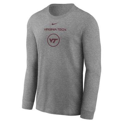 Virginia Tech Nike Dri-Fit Legend Basketball Practice Long Sleeve Tee GREY