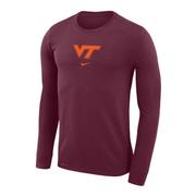  Virginia Tech Nike Dri- Fit Long Sleeve Shooting Shirt