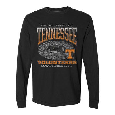 Tennessee Arch Over Stadium Comfort Colors Long Sleeve Tee