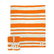  Tennessee Logo Brands Cableknit Stripe Blanket