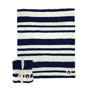  Auburn Logo Brands Cableknit Stripe Blanket