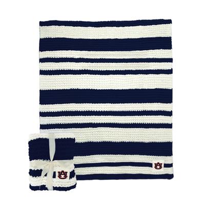 Auburn Logo Brands Cableknit Stripe Blanket