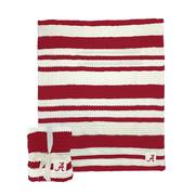  Alabama Logo Brands Cableknit Stripe Blanket