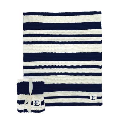 ETSU Logo Brands Cableknit Stripe Blanket