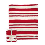  Georgia Logo Brands Cableknit Stripe Blanket