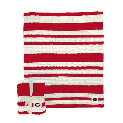 Georgia Logo Brands Cableknit Stripe Blanket