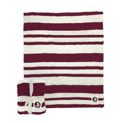 Florida State Logo Brands Cableknit Stripe Blanket