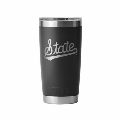 Mississippi State Script 20 oz Black Yeti Rambler