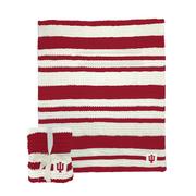  Indiana Logo Brands Cableknit Stripe Blanket