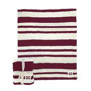  Mississippi State Logo Brands Cableknit Stripe Blanket