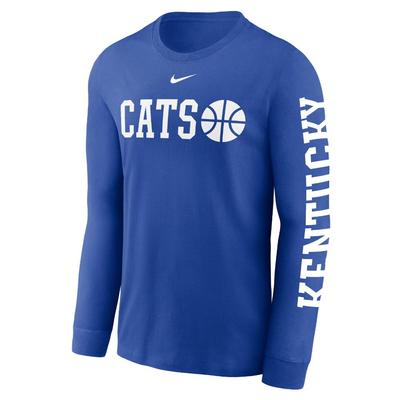 Kentucky Nike Cotton Basketball Icon Long Sleeve Tee ROYAL