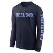  Unc Jordan Brand Cotton Basketball Icon Long Sleeve Tee