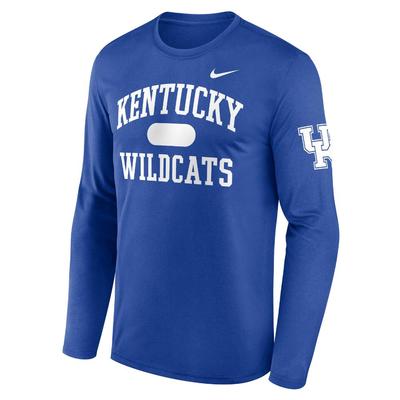 Kentucky Nike Legend 2 Hit Long Sleeve Tee ROYAL