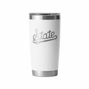  Mississippi State Script 20 Oz White Yeti Rambler