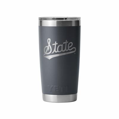 Mississippi State Script 20 oz Charcoal Yeti Rambler