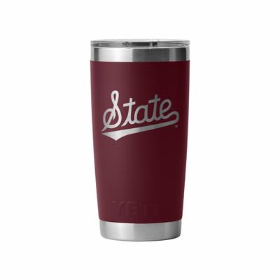 Mississippi State Script 20 oz Burgundy Yeti Rambler