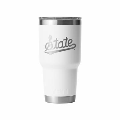 Mississippi State Script 30 oz White Yeti Rambler