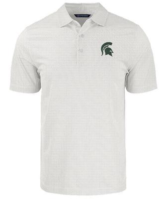 Michigan State Cutter & Buck Big & Tall Pike Symmetry Print Polo