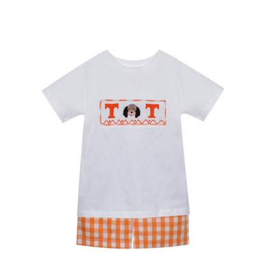 Southern Saturday Toddler Mascot Smocked Short Set